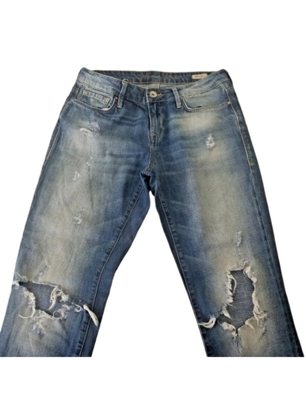 Mavi ADA Sexy Boyfriend Distressed Blue Denim Jeans 26 Women's Casual Style